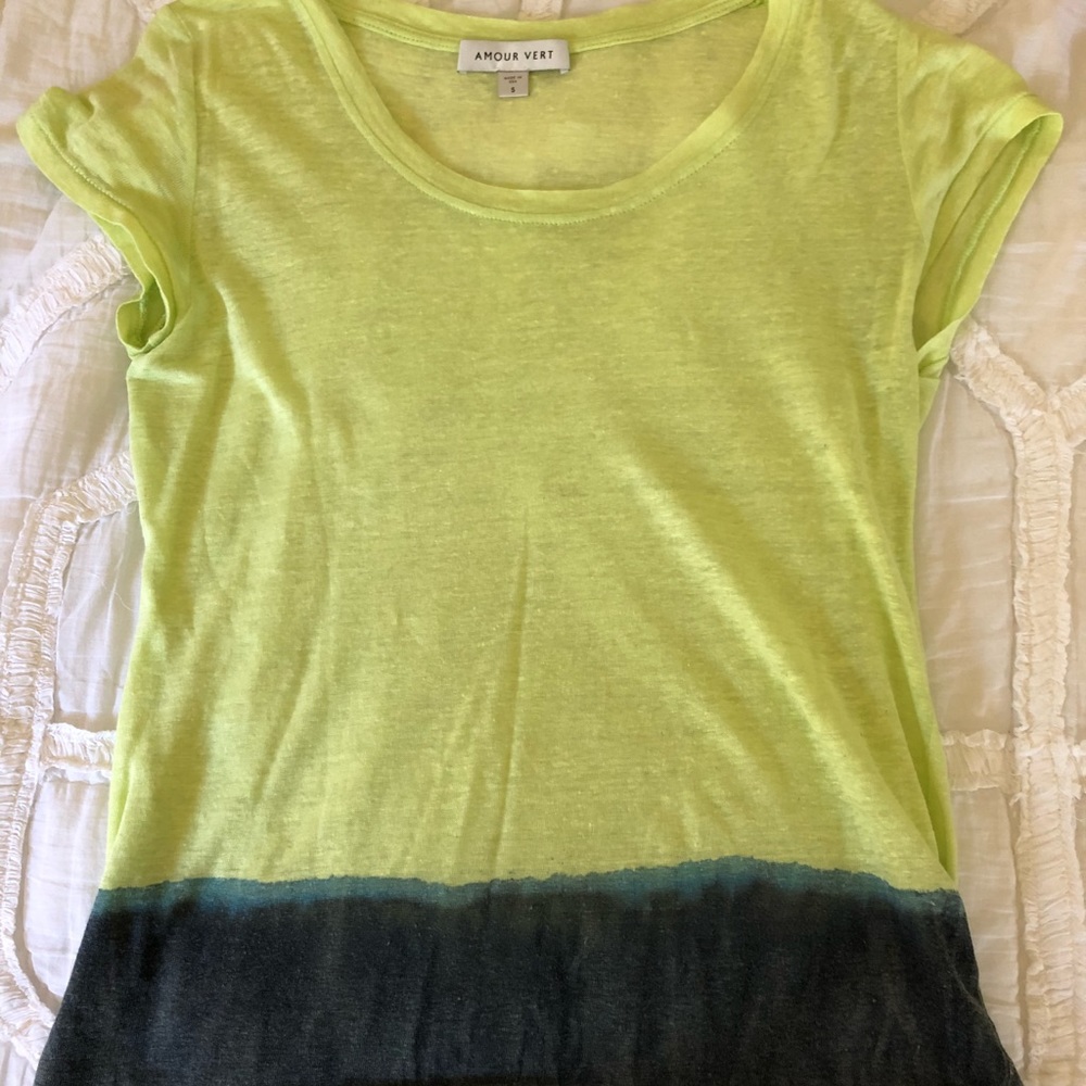 NWOT Amour Vert Green and Charcoal Tee Shirt